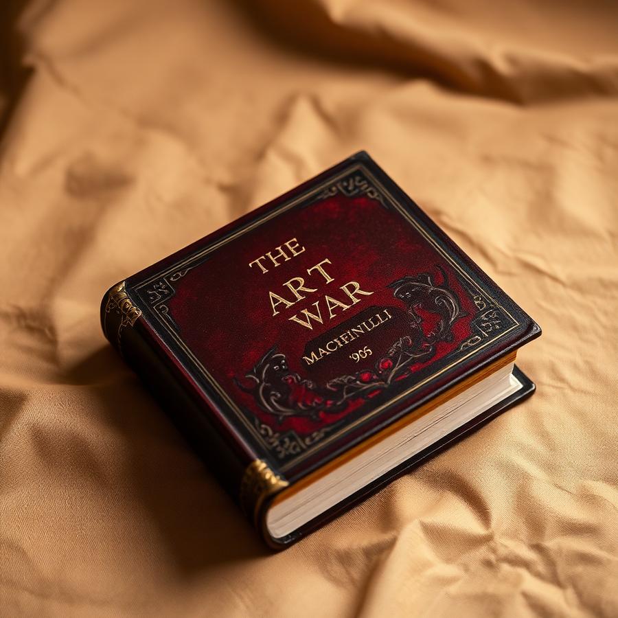 Dark red leather-bound edition of The Art of War on linen